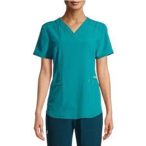 Scrubstar Women's Seasonal Solid Contrast V-Neck Scrub Top
